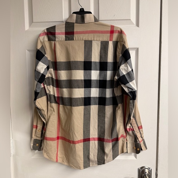 Burberry Beige and Red Checkered Men's Shirt - Picture 4 of 6